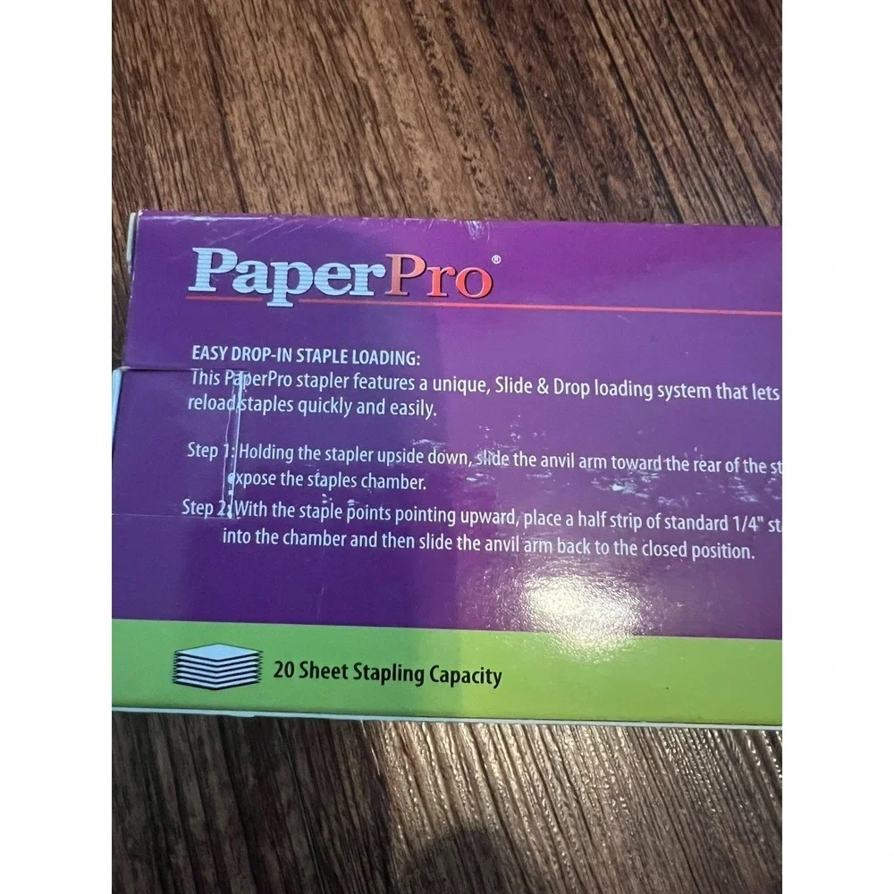 Paper Pro Evo Low Profile Desktop Stapler 20 Sheets Stapling Capacity New